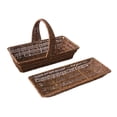 thumbnail image 2 of 手工仿藤PP编织置物篮 长方菜提筐+长浅扁篮, 2 of 8