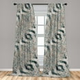 thumbnail image 2 of Abstract Window Curtains, Colorful Whimsical Shapes Minimalist Stars Grungy Illustration, Lightweight Decor 2-Panel Set with Rod Pocket, Pair of - 28"x95", Cadet Blue and Pale Chocolate, by Ambesonne, 2 of 3