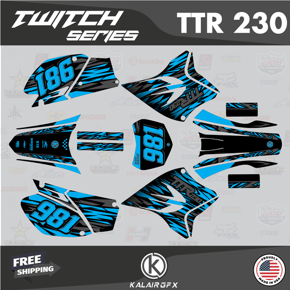 Kalair GFX Graphics Kit for Yamaha TT-R230 (2005-2023) Twitch Series
