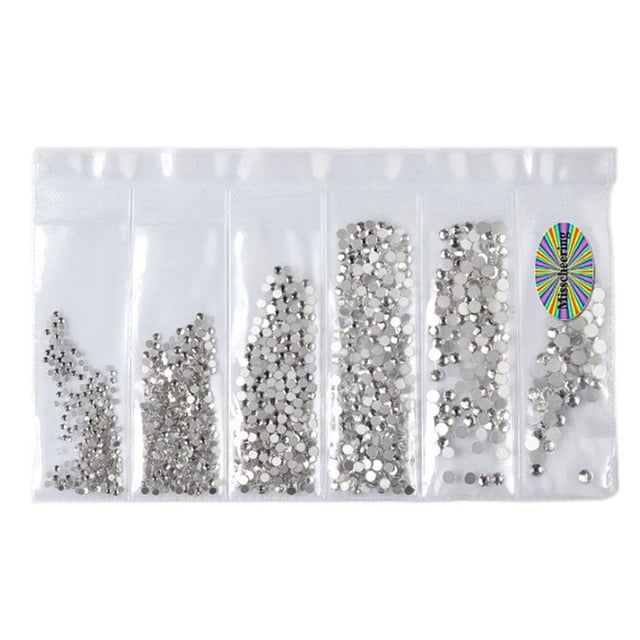 Wweixi Multi -size Glass Rhinestones Separate Bags Art Rhinestone Foil Back Glitter Decoration No.14 1Set