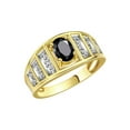 thumbnail image 4 of RYLOS Rings for Women 14K Yellow Gold Ring Classic Style 7X5MM Oval Gemstone &  Diamond Ring October Onyx Jewelry Size 8, 4 of 8