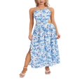 thumbnail image 2 of Robe Midi d'Été pour Dames de Couleur Unie avec un Design Sans Manches, 2 of 9