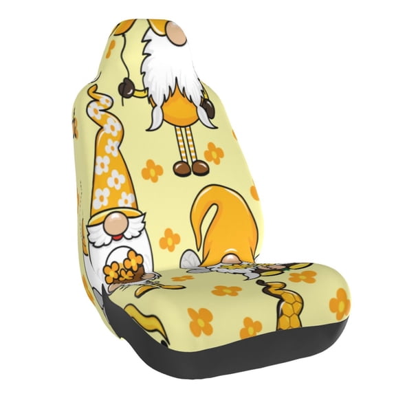 Honeii Garden Honeybee Gnomes Print Car Seat Cover,Car Interior Covers,Universal Fit Seat Protector, Compatible with Most Cars, SUVs, Trucks, and Vans