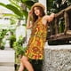 thumbnail image 2 of Easygdp Thanksgiving Day para Vestido Transpirable de Mujer, Vestido Suelto de Manga Corta con Pliegues y Bolsillos para el Verano, 2 of 7