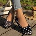 thumbnail image 4 of KIJBLAE Women's Polka Dot Print Low Cut Flats, Retro Slip On Lazy Trendy Daily Casual Flat Shoes Black 42, 4 of 9
