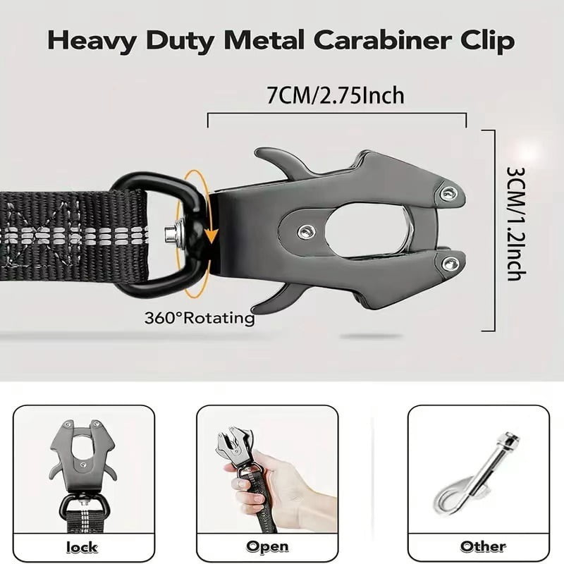 Adjustable Pet Leash Tactical Heavy Duty Dog Leash Straps Reflective Shock Absorbing Car Seatbelt Dog Collar Dog Accessories