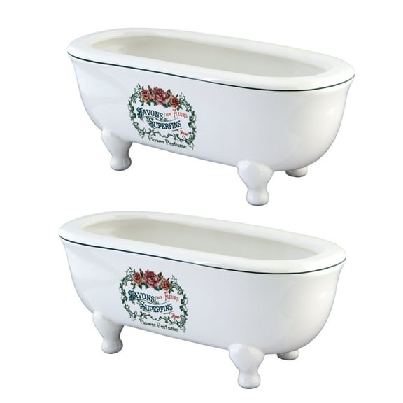 Kingston Brass BATUBDEWD 7-3/4-Inch Miniature Ceramic Double-Ended Bathtub (2-Pieces), White