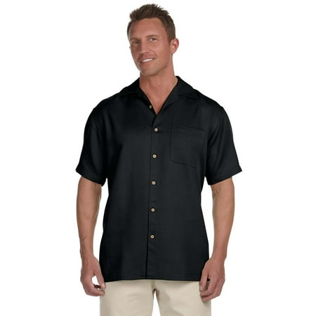Bahama Camp Shirt Mens Bahama Cord Camp Shirt - BLACK - S - (Style # M570 - Original Label) - (Discount on Bulk Qty) ()