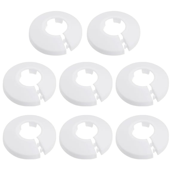 Uxcell 20-21mm PP Plastic Water Pipe Cover Decoration 8 Pack White
