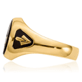 thumbnail image 3 of 14K Solid Yellow Gold Mens Black Oval Onyx Master Mason Signet Freemason Masonic Ring, 3 of 11