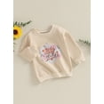 thumbnail image 4 of xiaxaixu Chandails d'Automne pour Fille Tout-Petit Imprimé de Fleurs et Lettres à Manches Longues Col Rond Ample et Chaud, 4 of 8