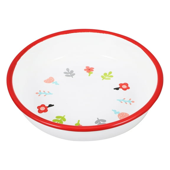 OUNONA Vintage Enamel Plates Set for Outdoor Camping, Kitchen, Picnic - , Lightweight, Design