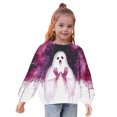 thumbnail image 5 of Odeerbi Kids Girls Halloween Hoodies Ghost Print Hooded Sweatshirts Crewneck Oversized Sweatshirt 1-12 Years Kids Fashion Long Sleeve Pullover Tops White, 5 of 8