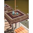 thumbnail image 2 of Outdoor Tablecloth with Umbrella Hole for Patio/Picnic/Party/Camping, Brown Western Cowboy Waterproof Table Cloth Square Cover Washable, Farmhouse Country Textured (54"x 54"), 2 of 8