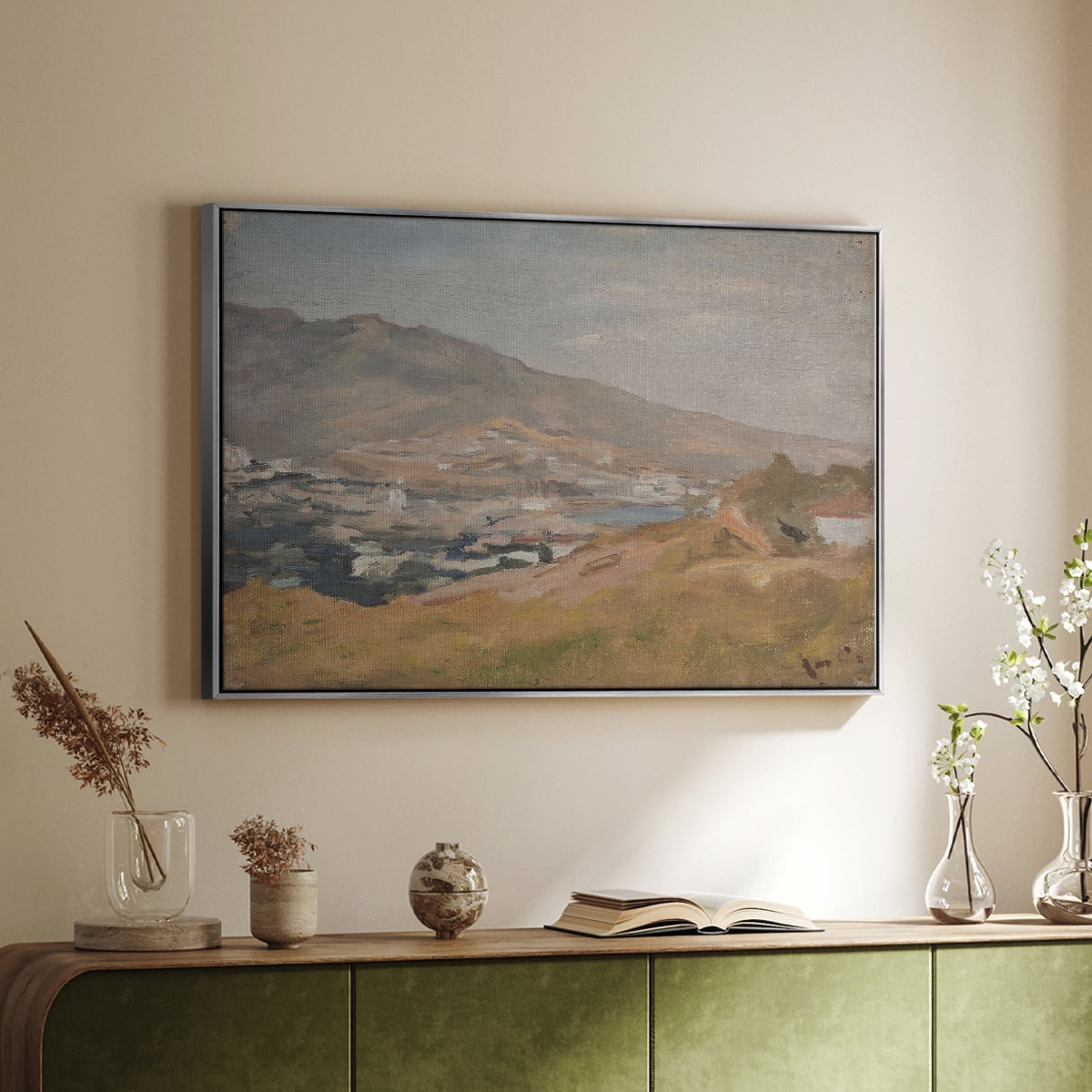 Vintage Landscape-CCCXCVII By Wexford Home Framed in Silver Wood Gallery Wrapped Canvas 17 in. x 25 in.