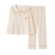 thumbnail image 5 of Pijamas de pareja de primavera y otoño para mujer, de manga larga, de algodón de color puro, lindos para hombre, sencillos, de otoño e invierno, sin estampado, para el hogar, 5 of 6