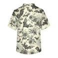 thumbnail image 4 of Domuza Men Scrub Top Plus Size V Neck Short Sleeve Horror Funny Print Nursing Top Comfort Soft Elastic Working Blouse with Pockets Light Gray 4XL, 4 of 5