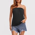 thumbnail image 2 of YAYUBA Women's Summer Tube Tops Casual Strapless Tops Loose Sleeveless Going Out Bandeau Tank Shirts, Black, XL, 2 of 6