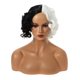thumbnail image 1 of Pelucas de cabello humano Unique Bargains 14' rizada blanca negra con gorra de Peluca Longitud del hombro, 1 of 8