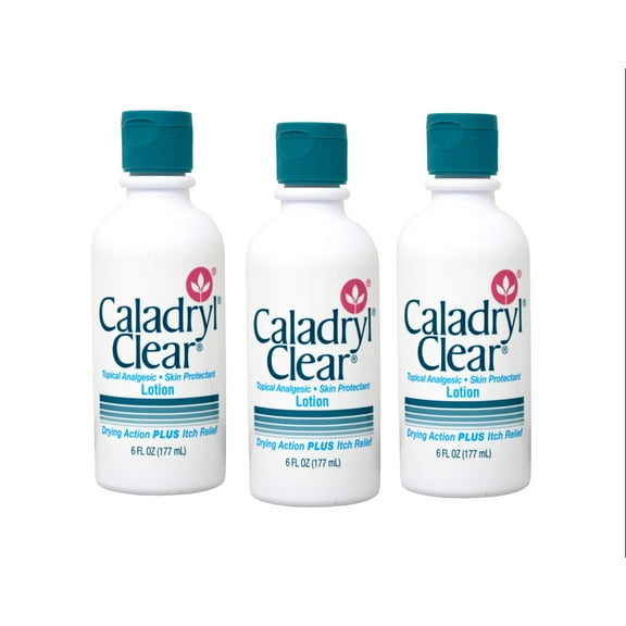 3 Pack - Caladryl Clear Skin Protectant Lotion 6 oz Each