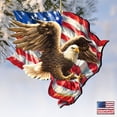 thumbnail image 4 of Designocracy Set of 2 American Independence Eagle Wooden Ornaments 5.5", 4 of 5