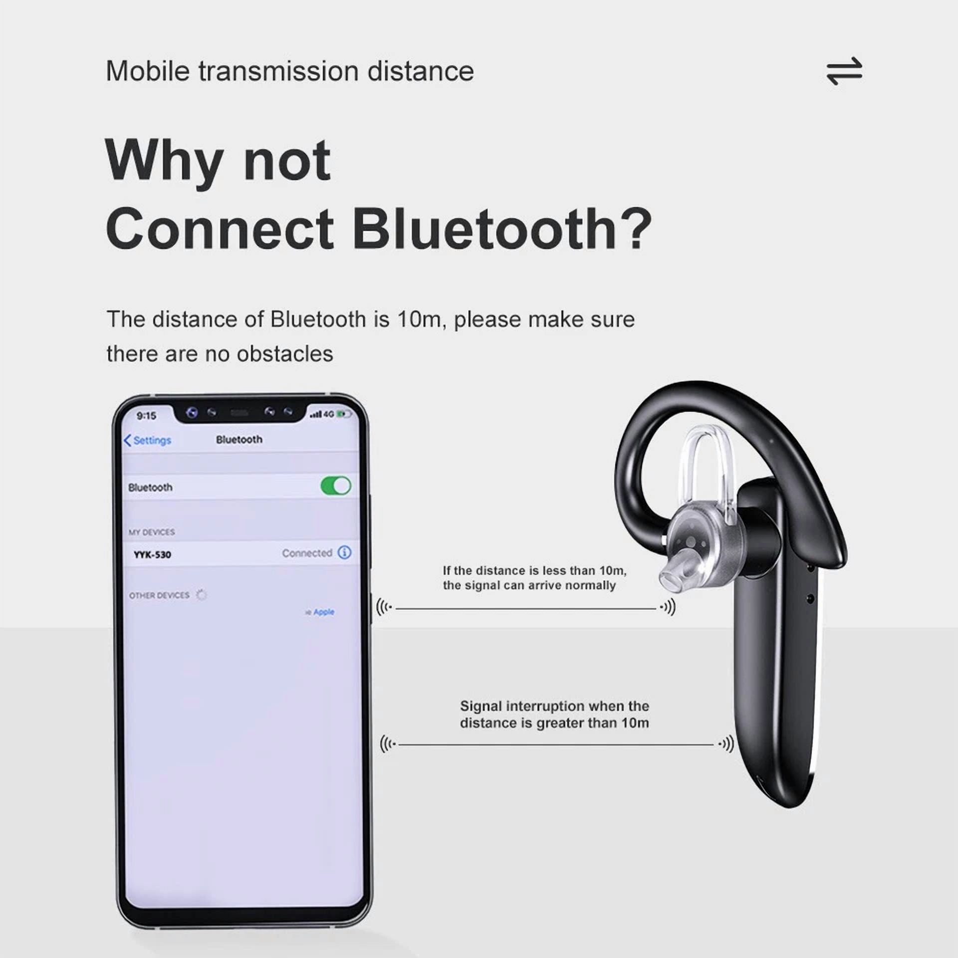 BUTTERFLY- Bluetooth 5.3 Wireless Earpiece Headset Driving Trucker Earbuds Noise Cancelling