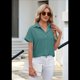 thumbnail image 5 of Camisa de Corta con Botones para Mujer, Verde Oscuro, Talla XXL, 5 of 10