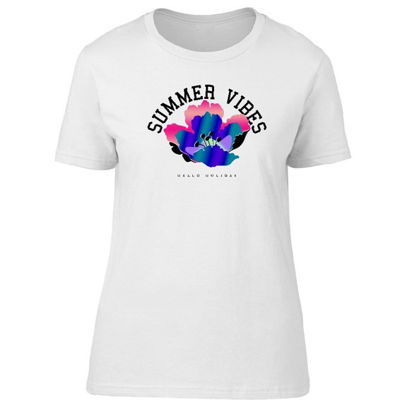 Summer Vibes Colorful Flower Tee Women's -Image by Shutterstock