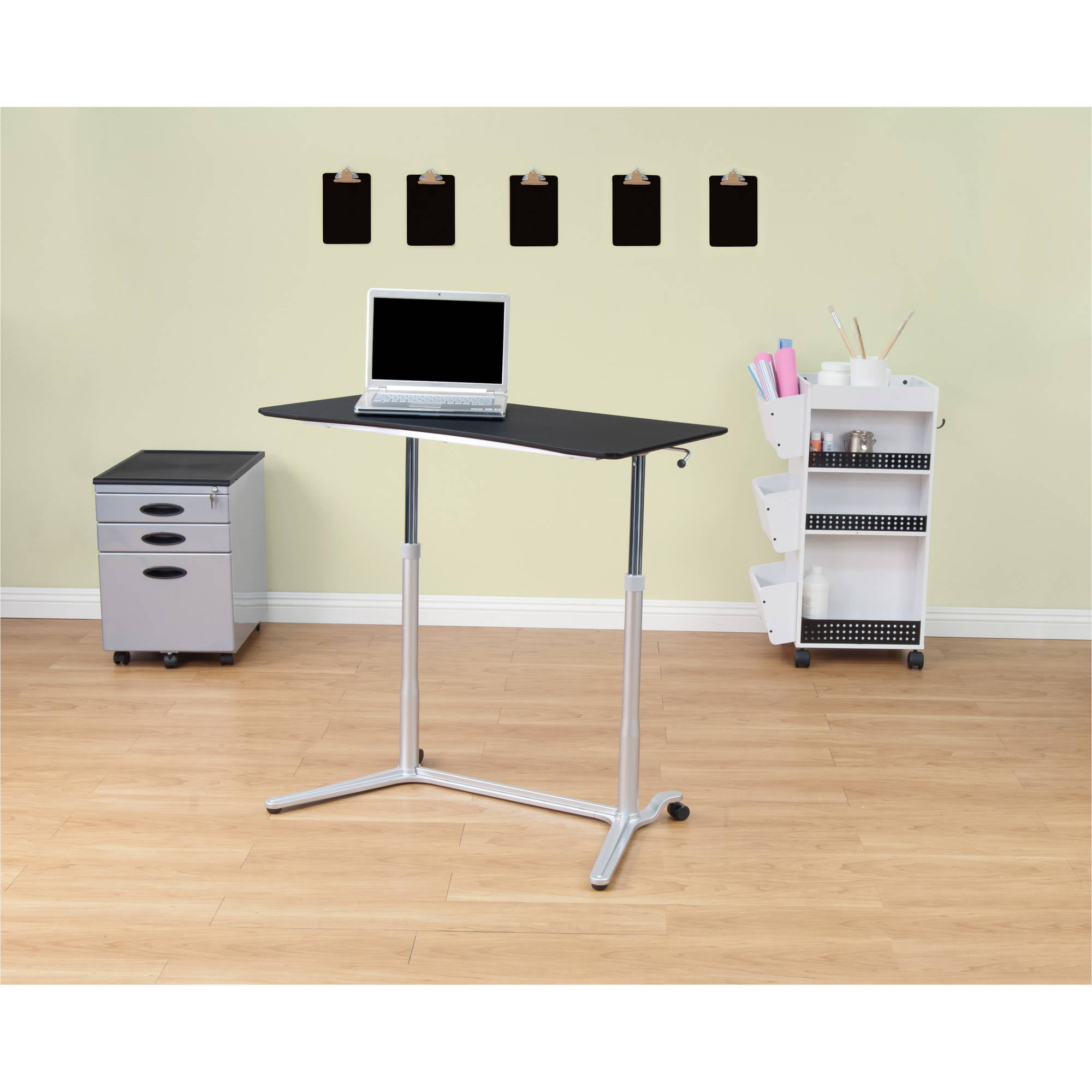Flash Furniture Sit-Down Stand-Up Light Gray Computer Desk with 37.5''W Top... 