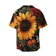 thumbnail image 2 of Fotbe Sunflower Floral Butterfly print Short Sleeve Button Down Shirts for Men Casual Summer Beach Wrinkle Free Shirt-Large, 2 of 7