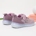 thumbnail image 4 of lnmuld Girls Breathable Fly Woven Mesh Sport Sneakers Adjustable Velcro Lightweight Anti-slip Sole Daily Walking Trainers Size:4-4.5 Years, 4 of 8