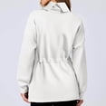 thumbnail image 7 of Cotton Sweatshirts Womens Cowl High Neck Lace-up Waist Pullover Tops Fall Winter Casual Solid Sweaters (XL, White), 7 of 7
