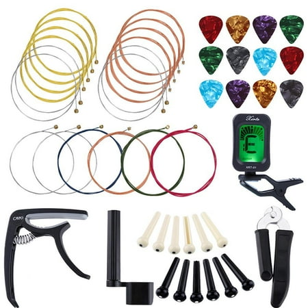 Suzicca Guitar Strings Changing Kit Guitar Accessories Kit Guitar Playing Maintenance Tool for Beginners