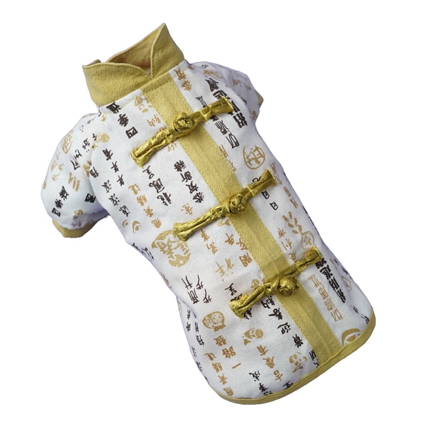 Billuyoard Ropa para perros, ropa para mascotas, traje Tang, estilo chino de Año Nuevo, calidez de invierno, múltiples estilos flexibles para caniche Ropa para mascotas blanco L Billuyoard PT000712-04