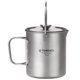 thumbnail image 1 of Taza de café para acampar de 750 ml con placa de prensa Cafetera de titanio Labymos  Olla de prensa de método, 1 of 7