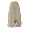 thumbnail image 4 of YUANGUANST Wide Leg Pants Woman Holiday Style Retro Linen Floral Ethnic Print Casual Pants For Women – Comfortable Relaxed Fit Perfect For Summer Beach And Vacation Wear Office Slacks, 4 of 4