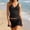 #03-black tankini swimsuits, variant on 2 Piece Swimsuit for Women Tummy Control Bathing Suit V Neck Tankini Top and Board Swim Shorts Set Push Up Padded Swimwear Black Swimsuit,L