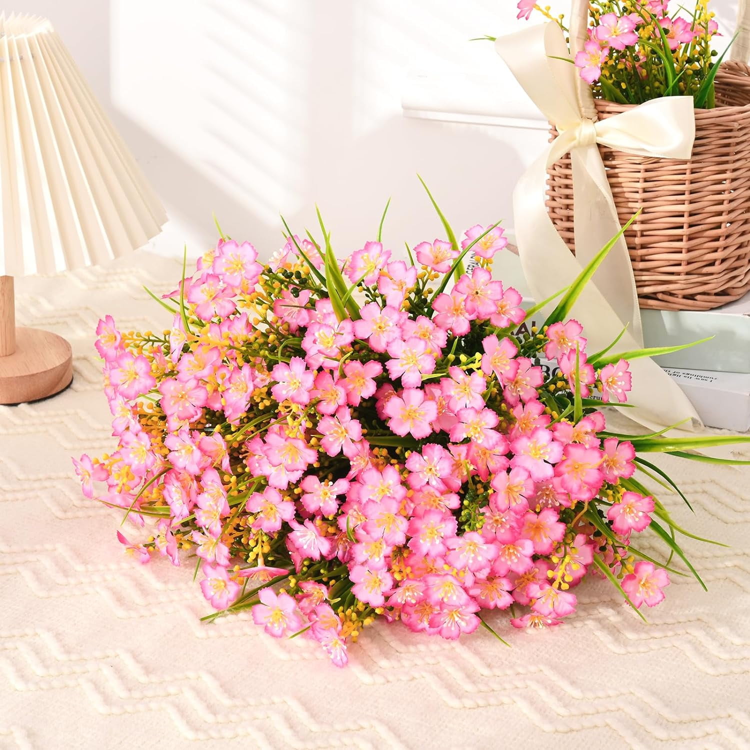 Artificial Flowers for Outdoors, 3Artificial Plants Outdoor, Fake Flowers, UV Resistant Faux Plants, Fake Outdoor Plants for Garden Porch Window Box Indoor Home Decor, Mix Color