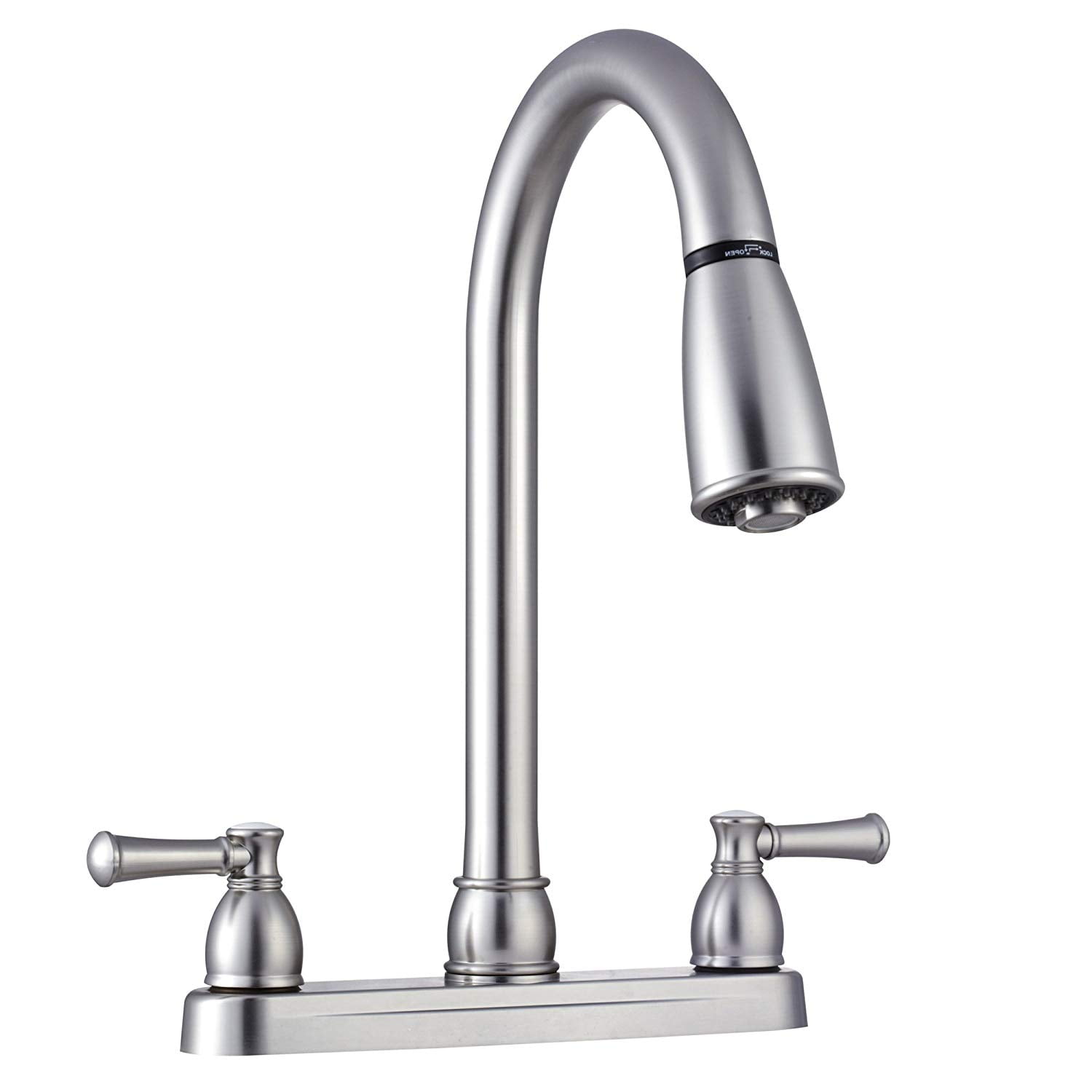 Dura Faucet NonMetallic Dual Lever PullDown RV Kitchen Faucet