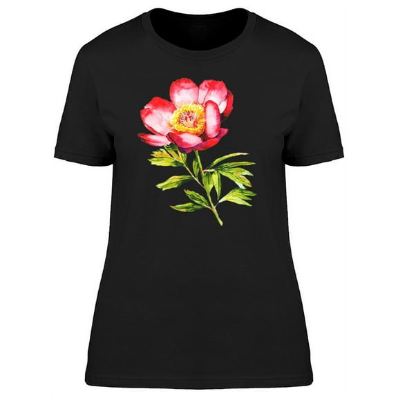Red Peony With Yellow Pistil Tee Women's -Image by Shutterstock