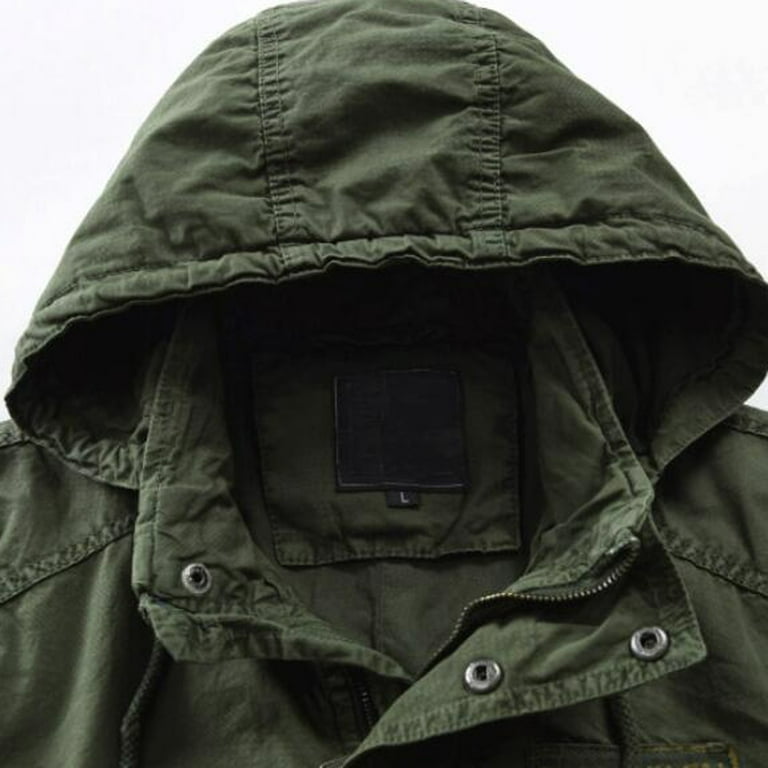 JUUYY Men's Spring Winter Military Full-Zip Removable Hooded JUUYY Men's Spring Winter Military Full-Zip Removable Hooded