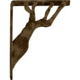 thumbnail image 2 of Ekena Millwork 1 1/2"W x 7 1/2"D x 10"H Damon Wrought Iron Bracket, (Single center brace), Antiqued Brass, 2 of 10