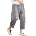 thumbnail image 1 of SGMVNU Mens Casual Pants Cotton Linen Solid Color Linen Sports Slim Fit Pants with Feet Joggers Pants(GY1, Size M), 1 of 4