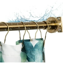 Heavy Duty Shower Rod, Adjustable Shower Curtain Rod, Expandable 47-84 Inch, Permanent Mount Shower Rod, Never Rust Stainless Steel for Window Curtain and Closet, Champagne Bronze