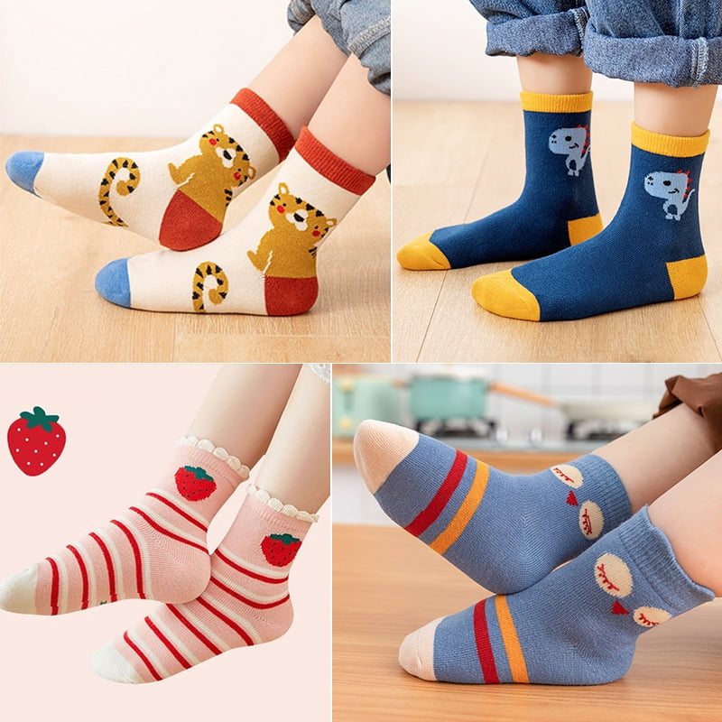 5Pairs Chaussettes Bebe Nouveau Ne Garcon Mignon Chaussette Courte 0 1 3 10Y Enfants Coton Dessin Anime Doux Chaussettes de Sport pour Enfants pour