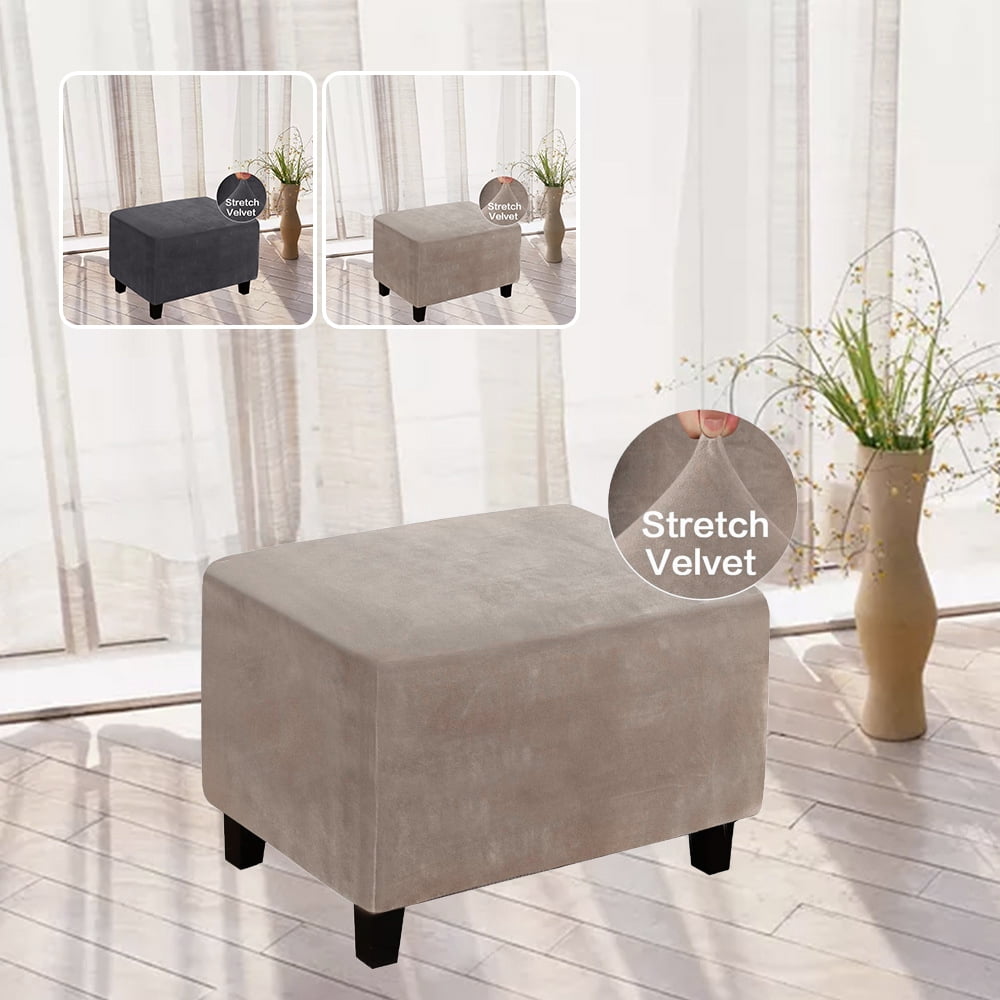 Willkey Stretch Footstool Slip covers Rectangle Footrest Protector