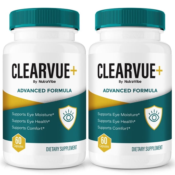 (2 Pack) ClearVue+ Capsules Daily Eye Care with Original Blend to Support Visual Wellness, Eye Comfort & Vision | Just 2 Gentle, Easy-to-Swallow Pills (120 Capsules)