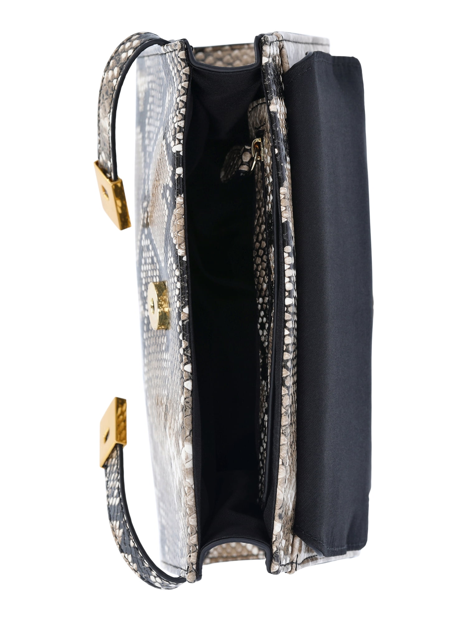 Time and Tru Women's Faux Snakeskin Rosa Crossbody Bag