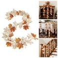 thumbnail image 2 of uvwlwu Decorative White Pumpkin Vine With Maple Leaves For Autumn Home Weddings Events And Seasonal Arrangements(Beige), 2 of 6
