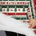 thumbnail image 3 of Oversized Wearable Blanket Hoodie,Red Christmas Deer and Tree Pattern Sherpa Blanket Hoodie with Super Pockets,Super Warm Fuzzy Pullover for Women & Men, 3 of 6